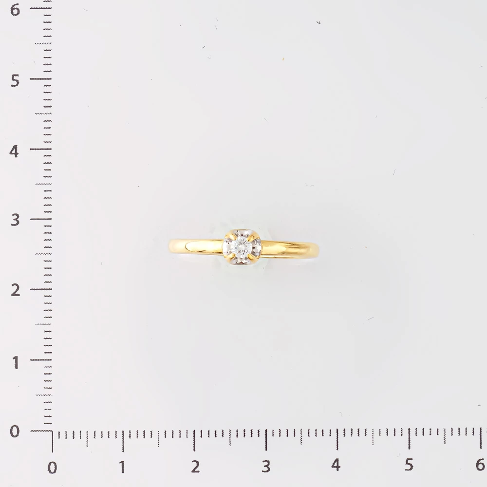 Кольцо с бриллиантом из желтого золота 585 пробы