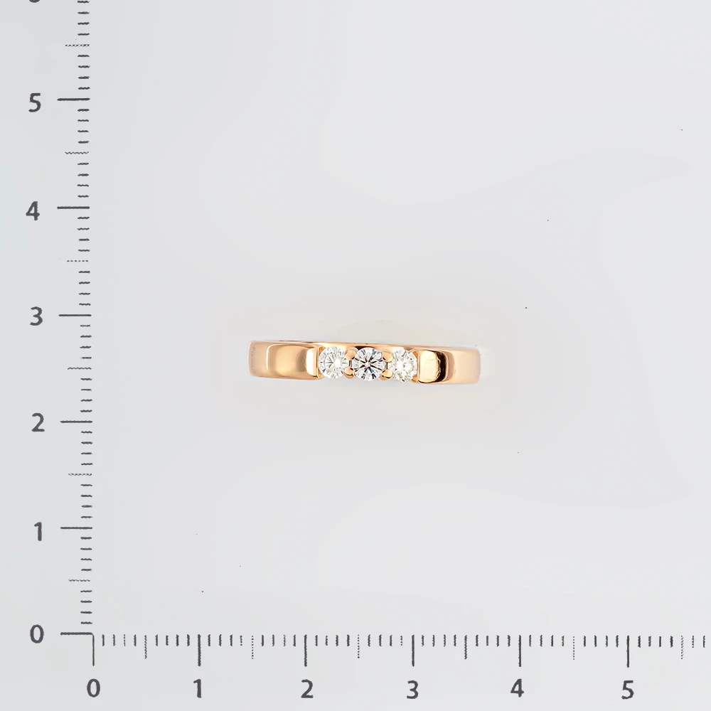 Кольцо с бриллиантом из красного золота 585 пробы