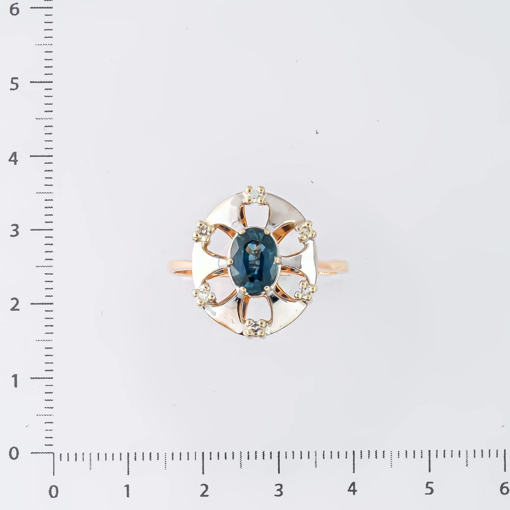 Кольцо с сапфиром из красного золота 585 пробы