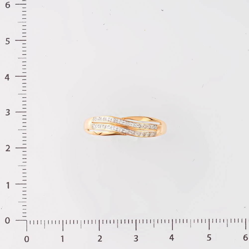 Кольцо с бриллиантом из красного золота 585 пробы