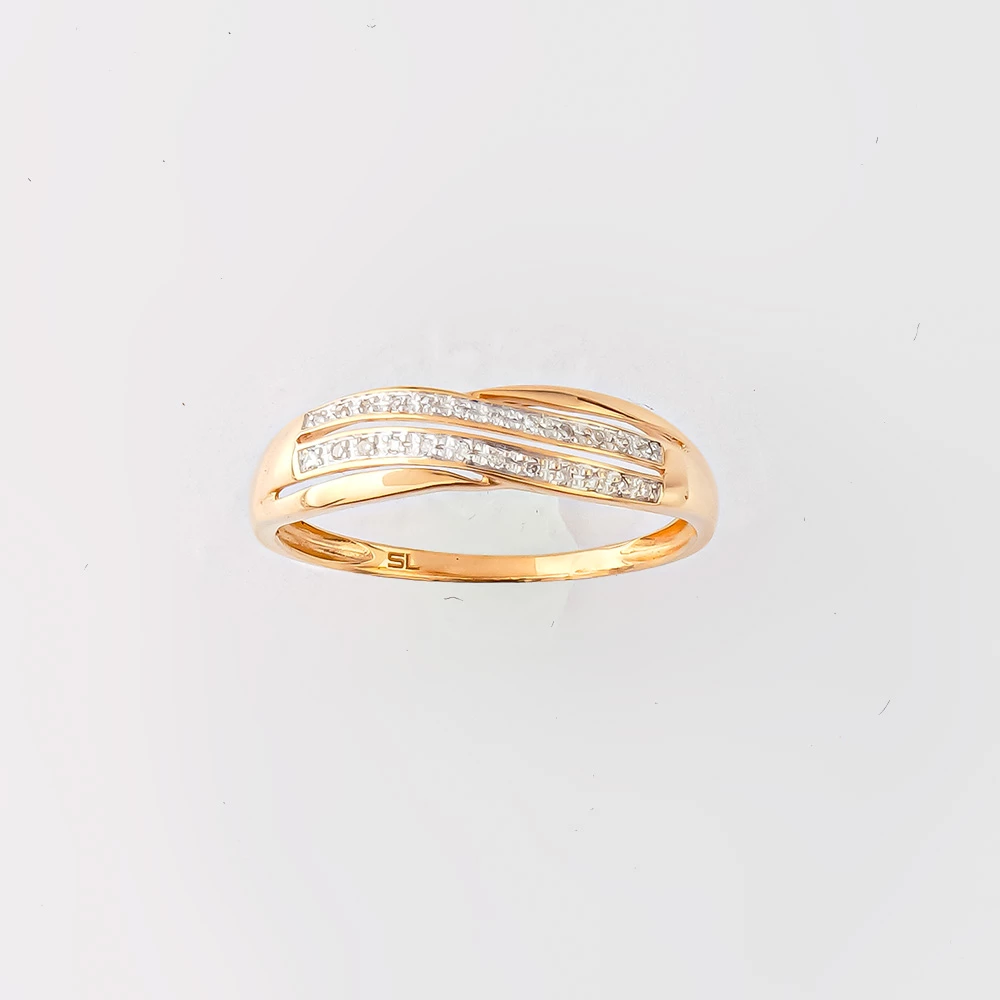 Кольцо с бриллиантом из красного золота 585 пробы