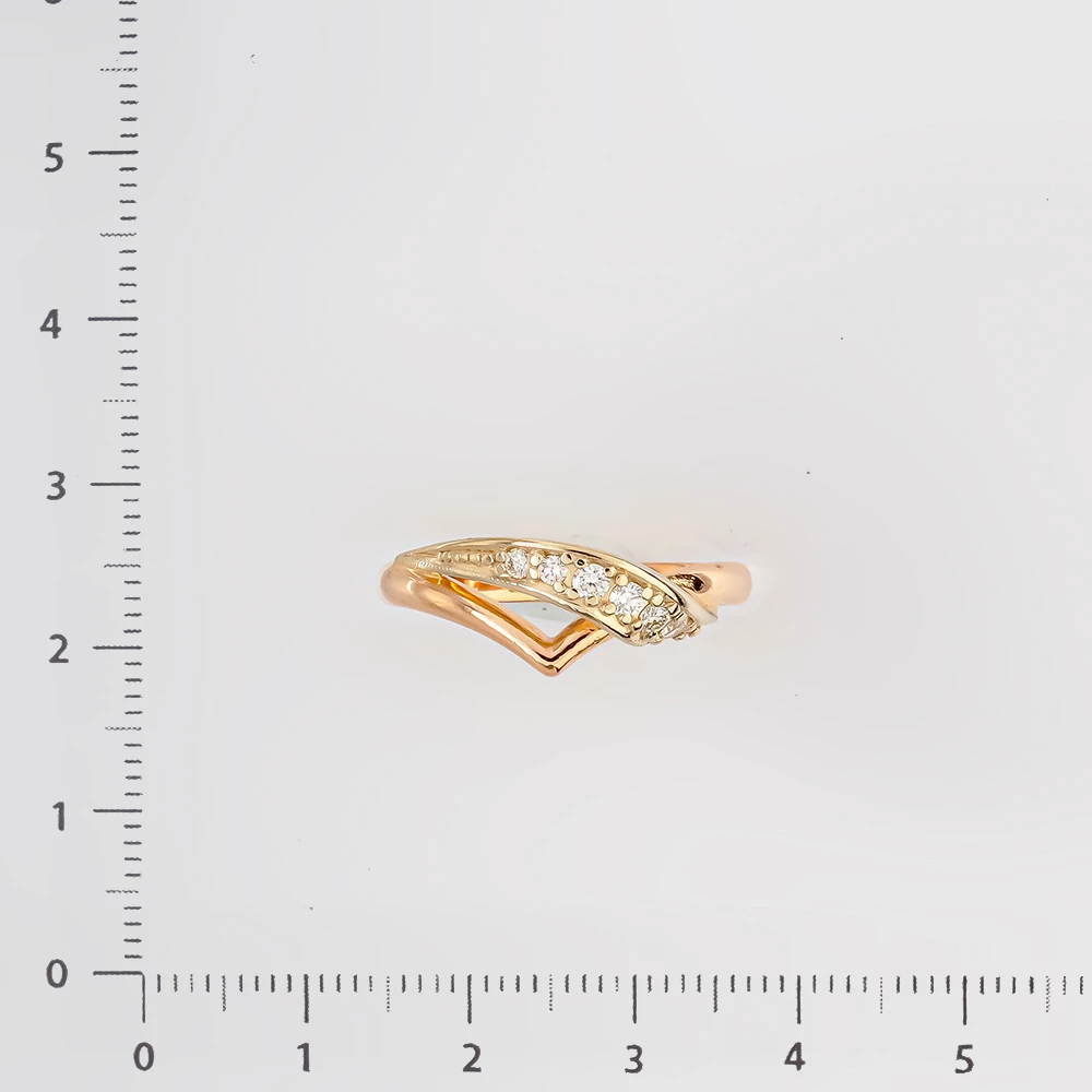 Кольцо с бриллиантом из красного золота 585 пробы