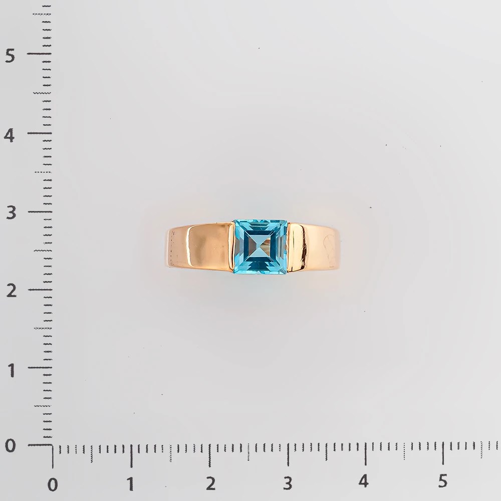 Кольцо с топазом из красного золота 585 пробы