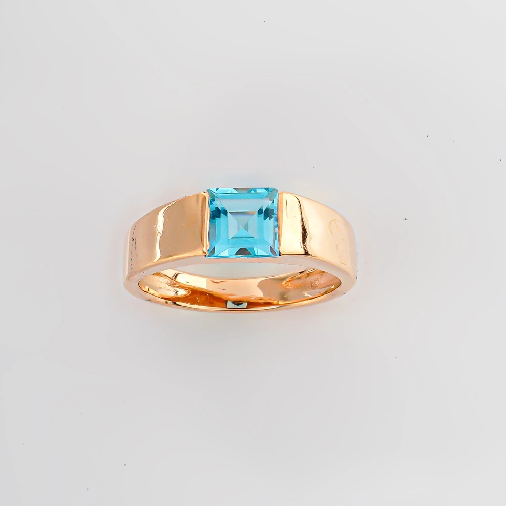 Кольцо с топазом из красного золота 585 пробы