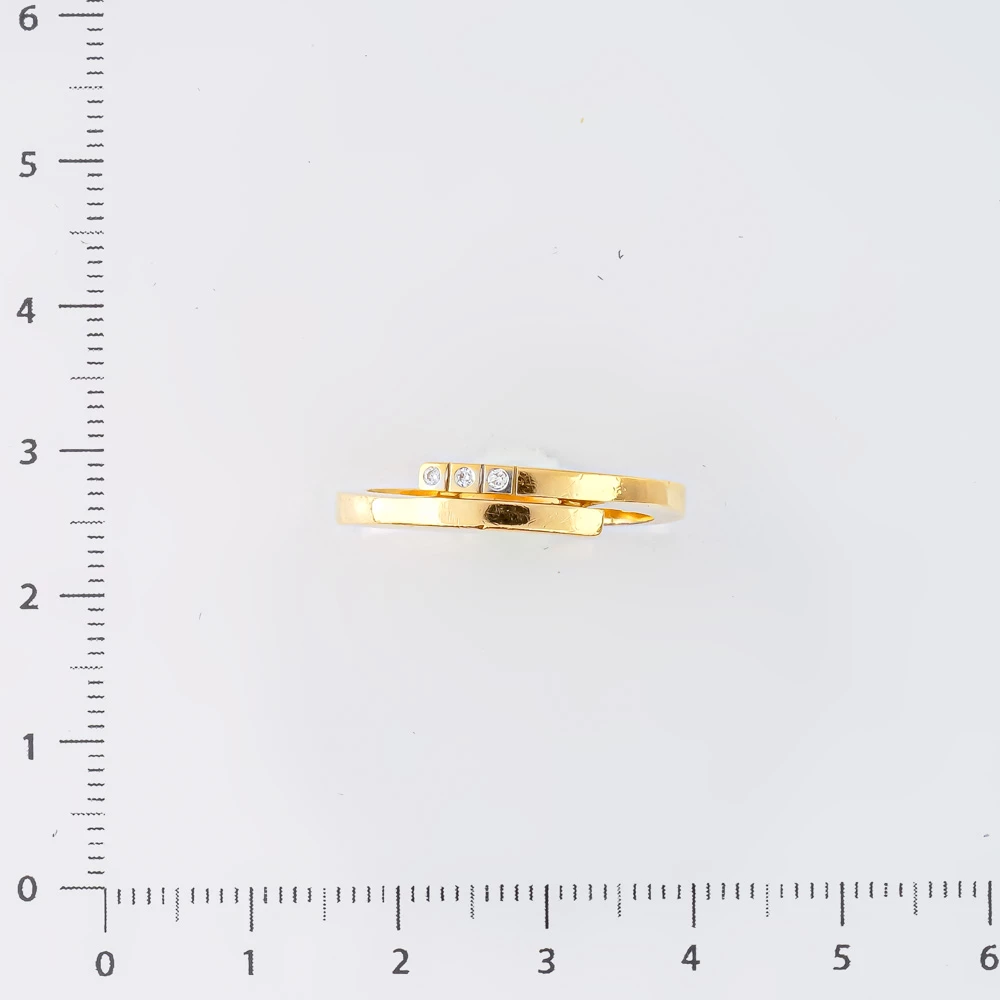 Кольцо с бриллиантом из желтого золота 750 пробы