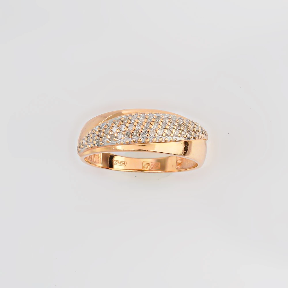 Кольцо с бриллиантом из красного золота 585 пробы