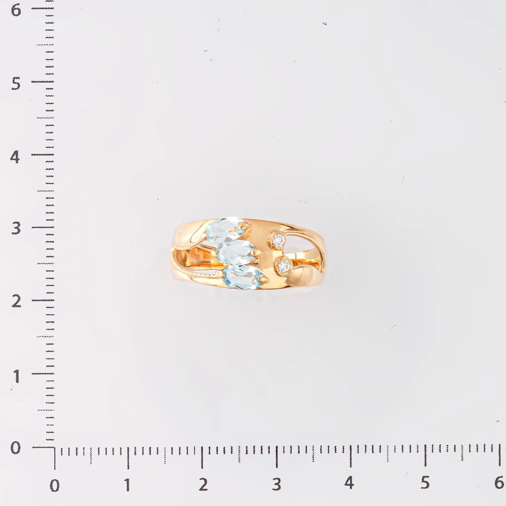 Кольцо с топазом из красного золота 585 пробы