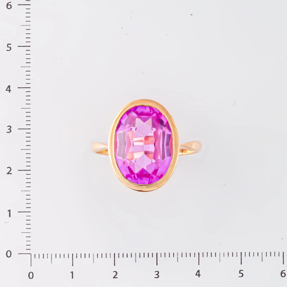 Кольцо с фианитом из красного золота 583 пробы