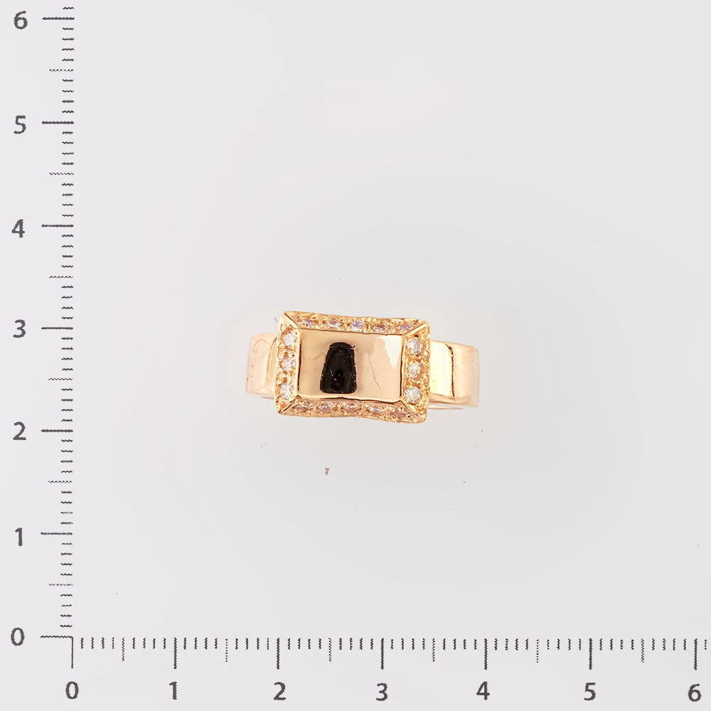 Кольцо с фианитом из красного золота 585 пробы