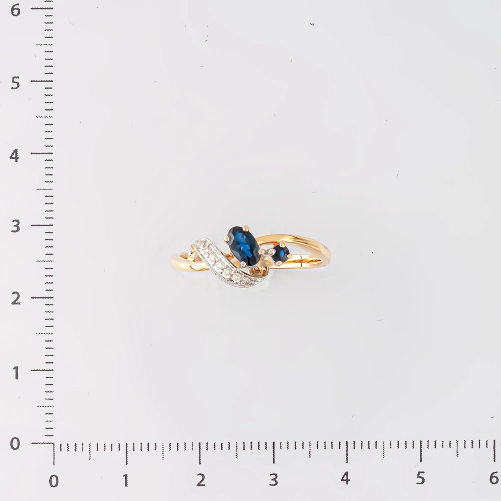 Кольцо с сапфиром из красного золота 585 пробы