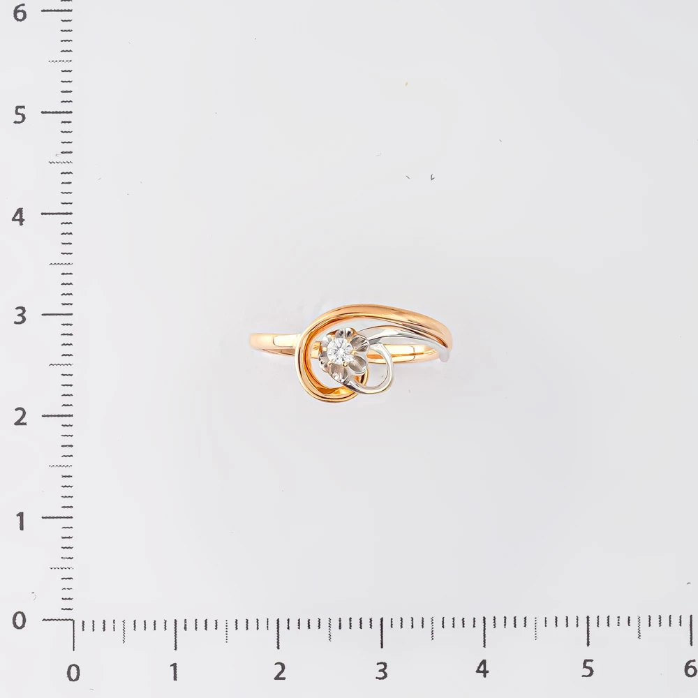 Кольцо с бриллиантом из красного золота 585 пробы