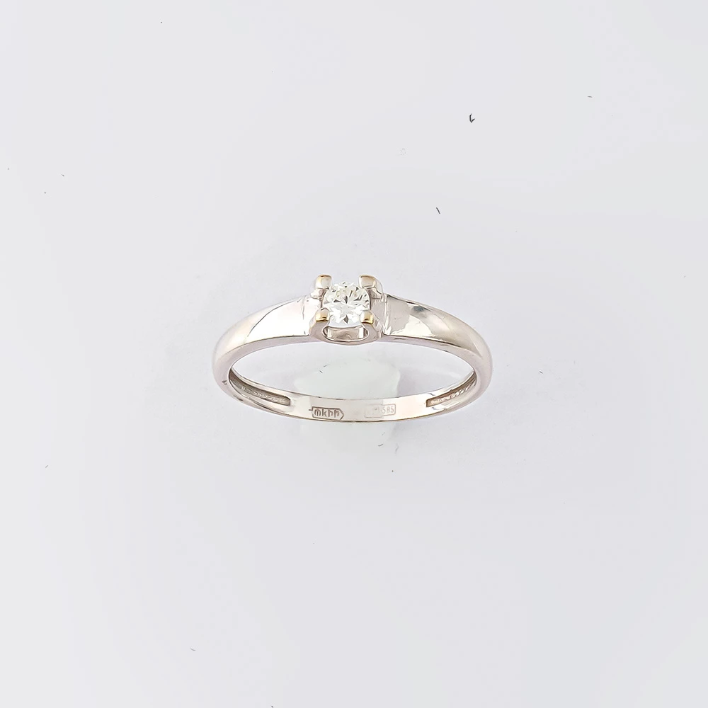 Кольцо с бриллиантом из белого золота 585 пробы