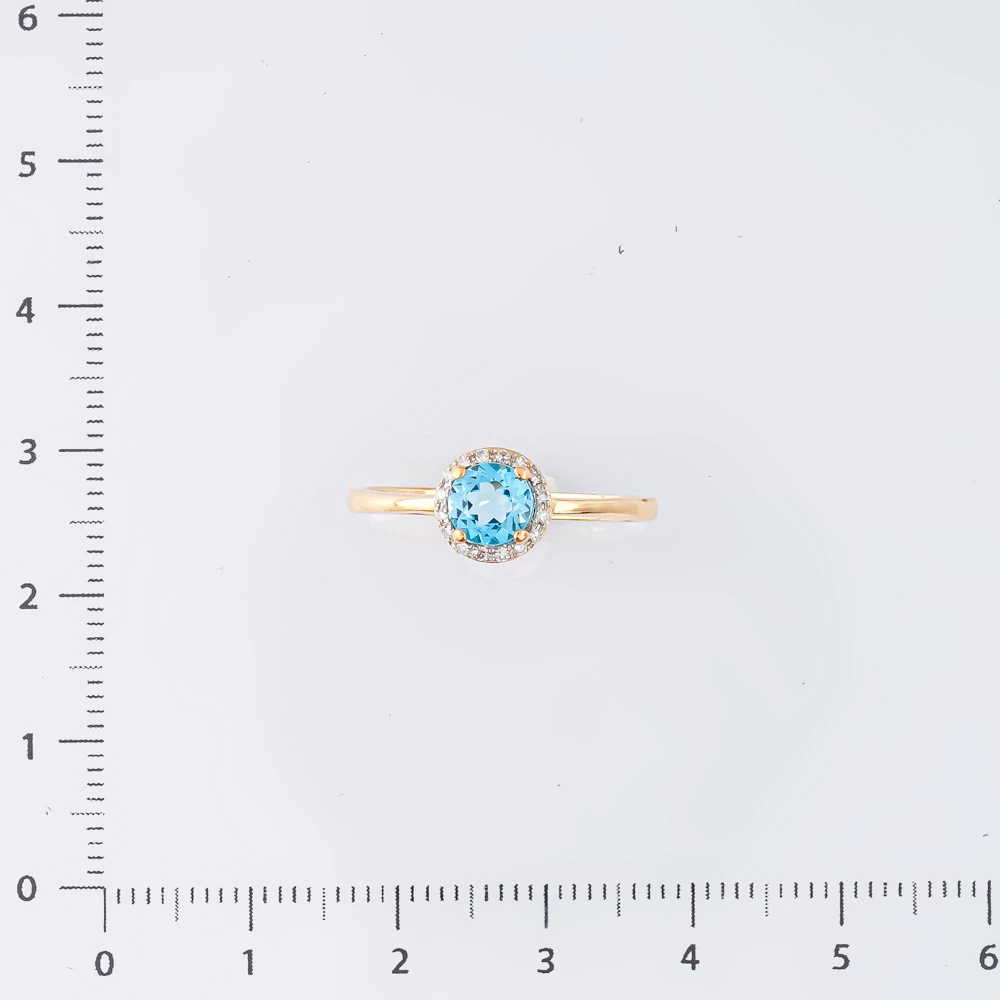 Кольцо с топазом из красного золота 585 пробы