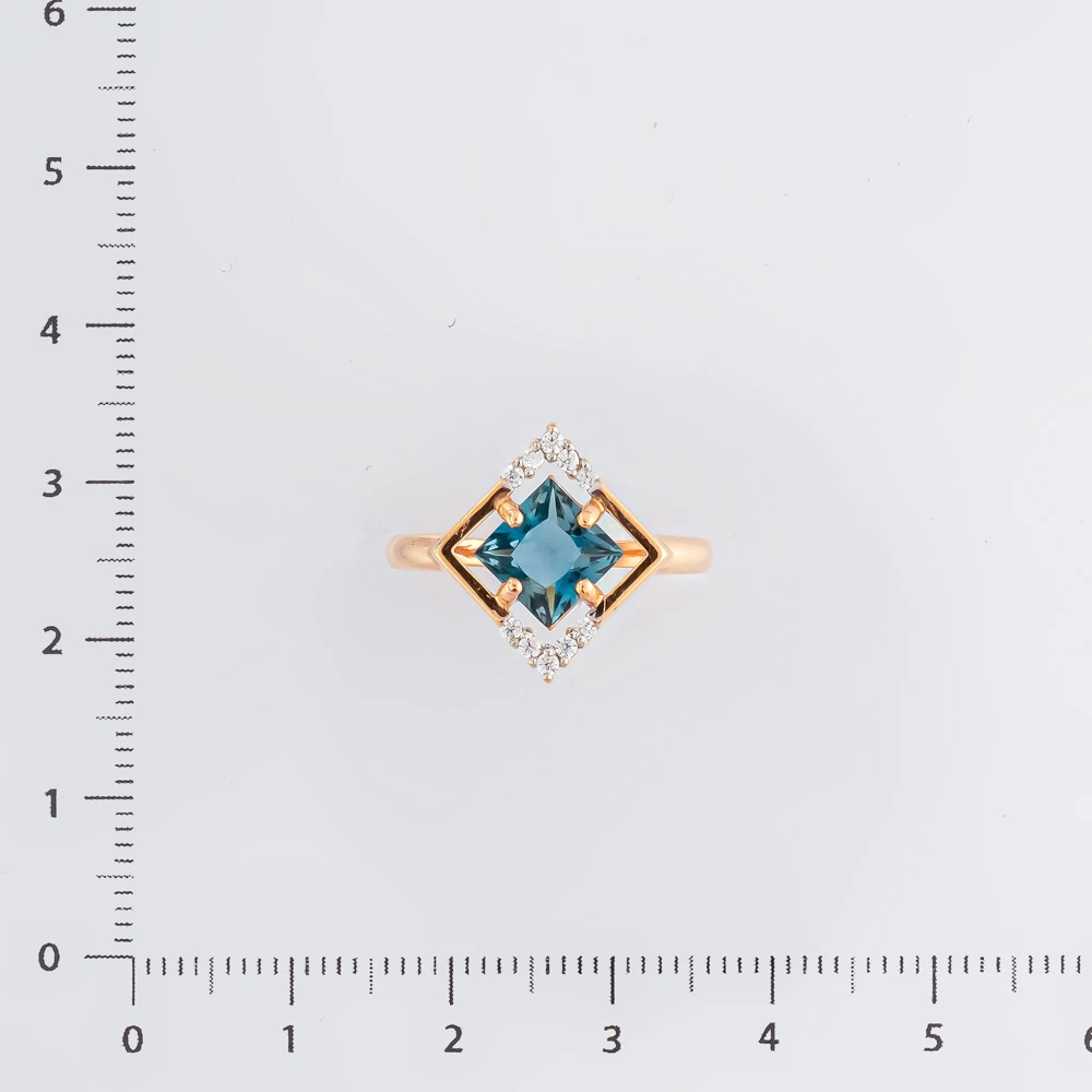 Кольцо с топазом лондон из красного золота 585 пробы