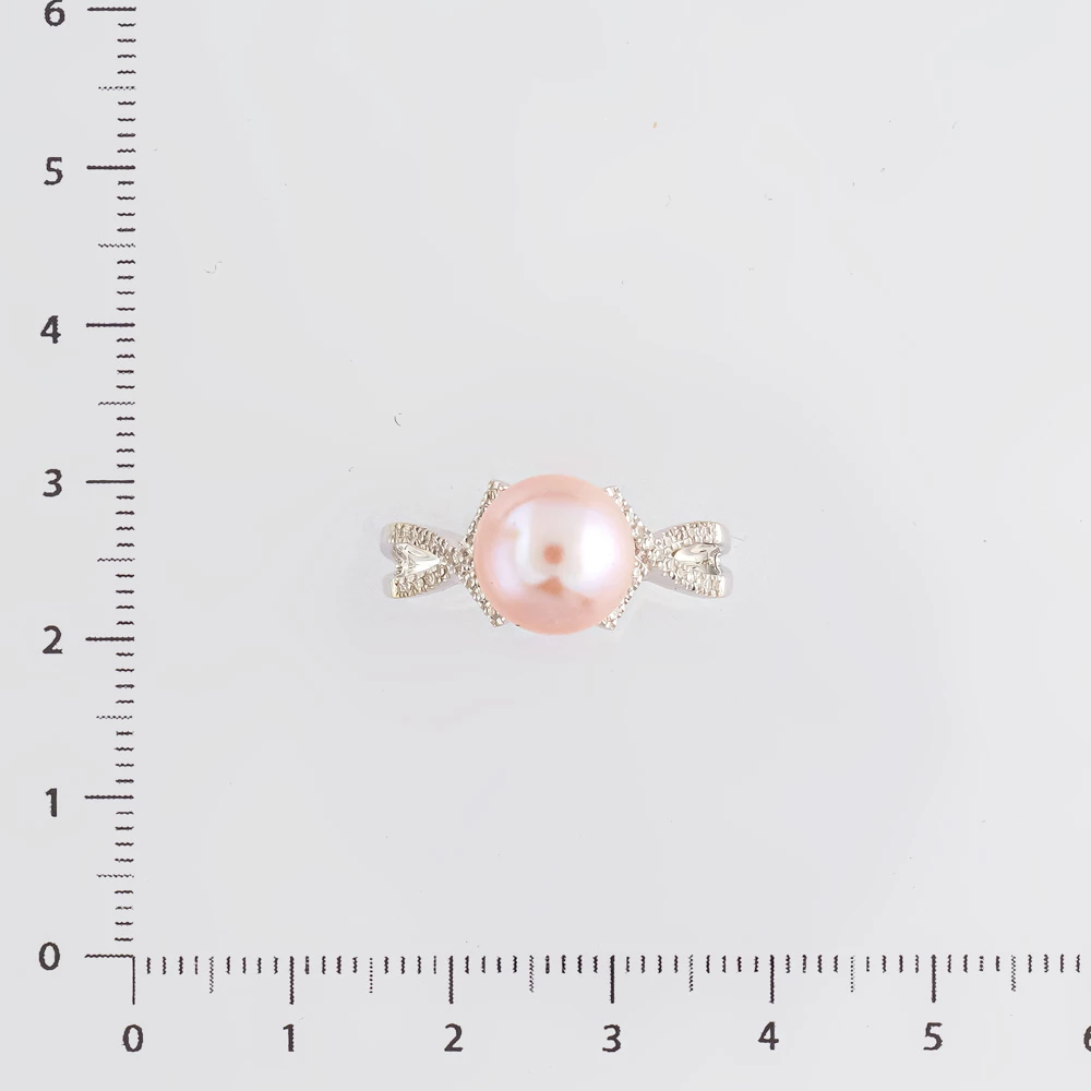 Кольцо с культивированным жемчугом из белого золота 585 пробы Кольцо с культивированным жемчугом из белого золота 585 пробы