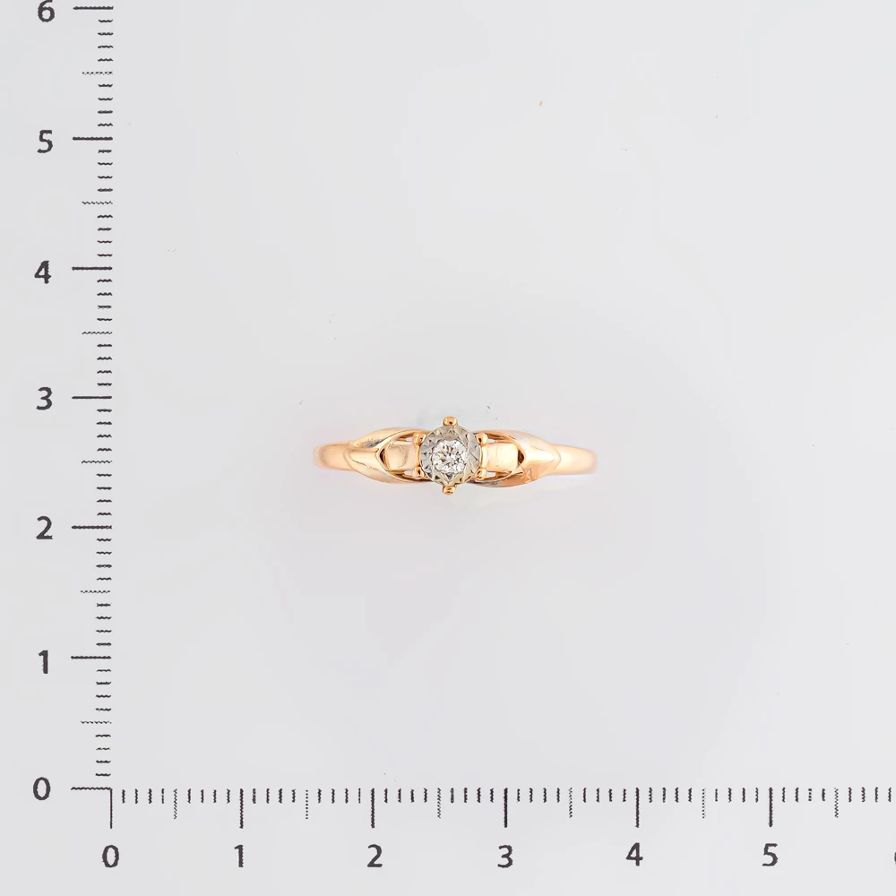 Кольцо с бриллиантом из красного золота 585 пробы