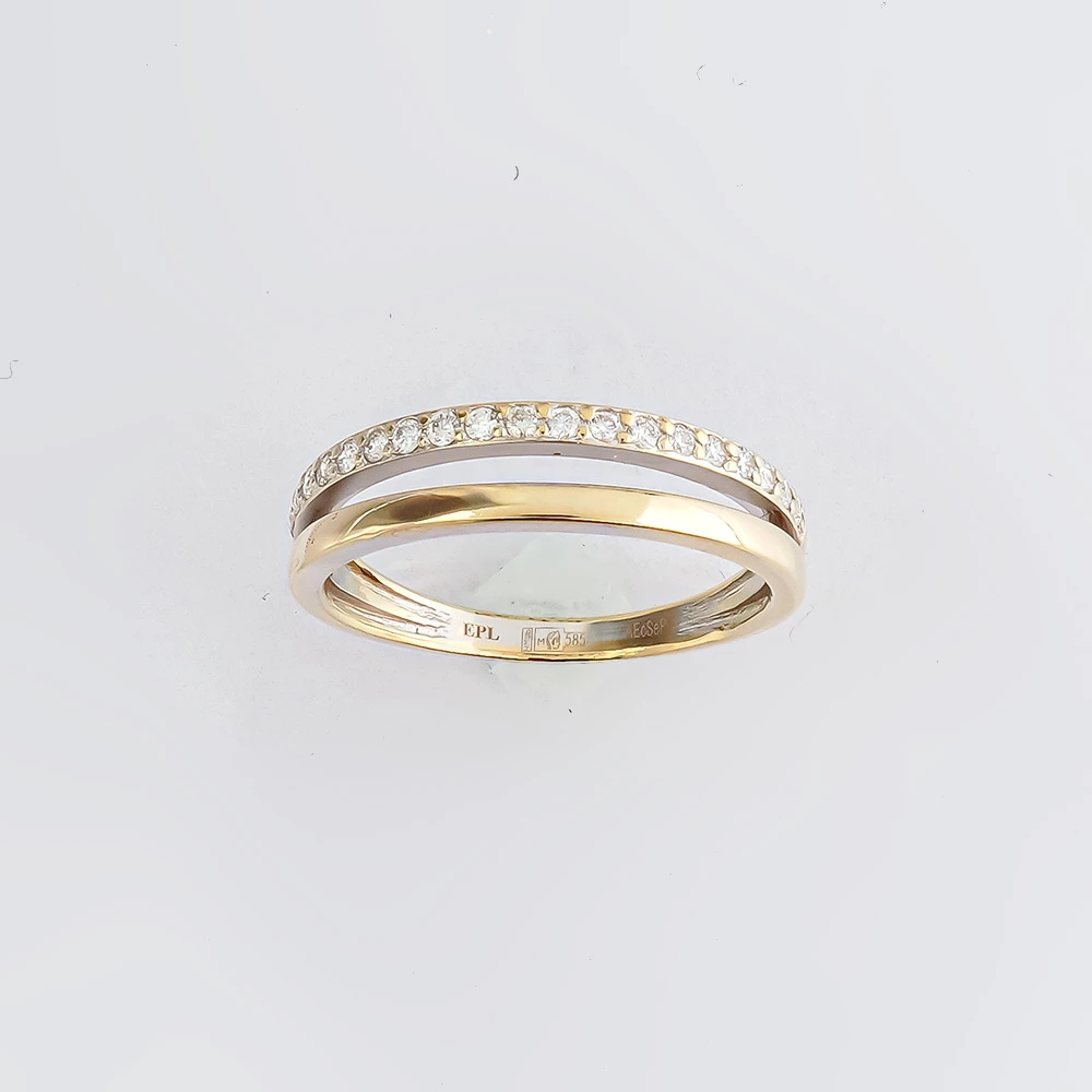 Кольцо с бриллиантом из белого золота 585 пробы