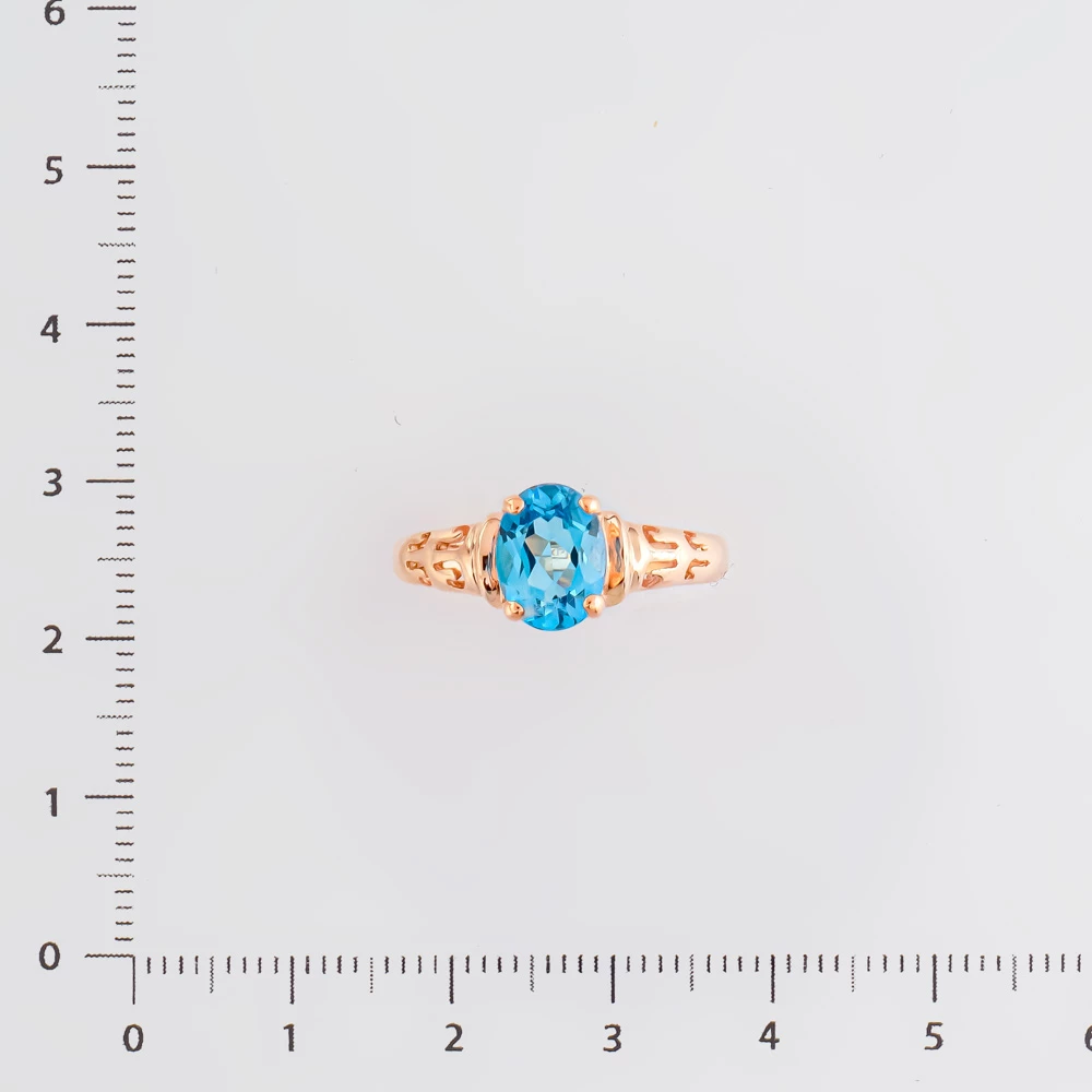 Кольцо с топазом из красного золота 585 пробы Кольцо с топазом из красного золота 585 пробы