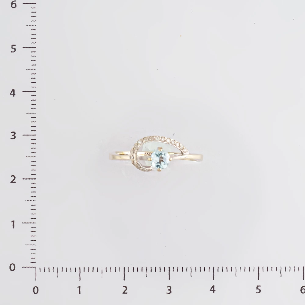 Кольцо с топазом из белого золота 585 пробы