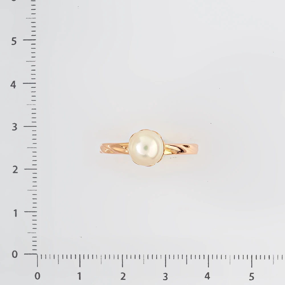 Кольцо с культивированным жемчугом из красного золота 583 пробы