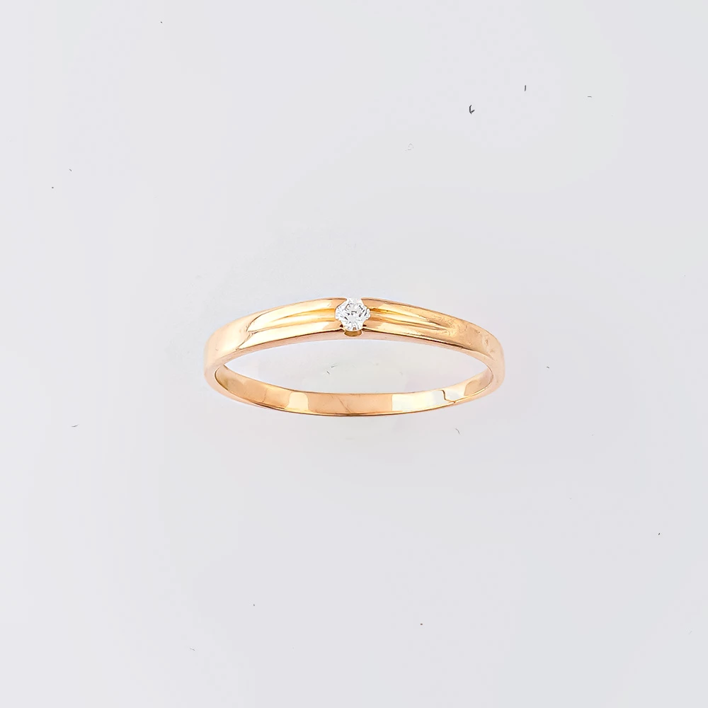 Кольцо с бриллиантом из красного золота 585 пробы