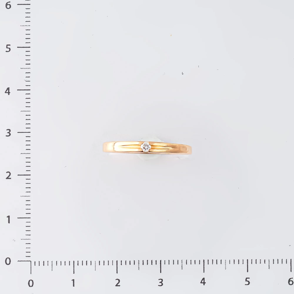 Кольцо с бриллиантом из красного золота 585 пробы