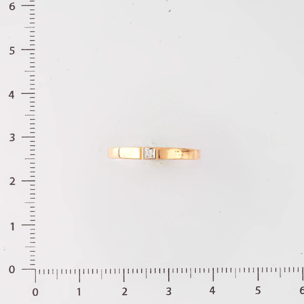 Кольцо с бриллиантом из красного золота 585 пробы