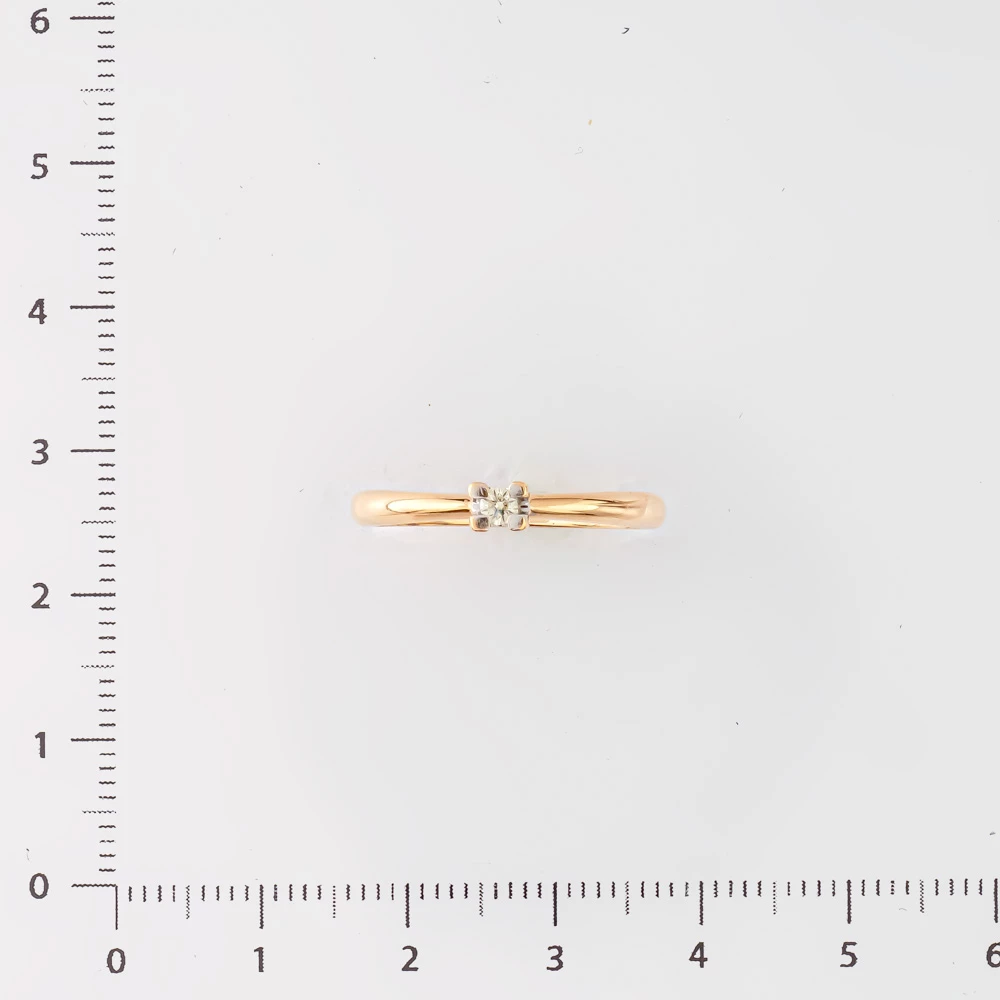 Кольцо с бриллиантом из красного золота 585 пробы