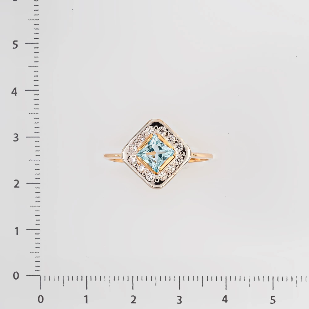 Кольцо с топазом из красного золота 585 пробы