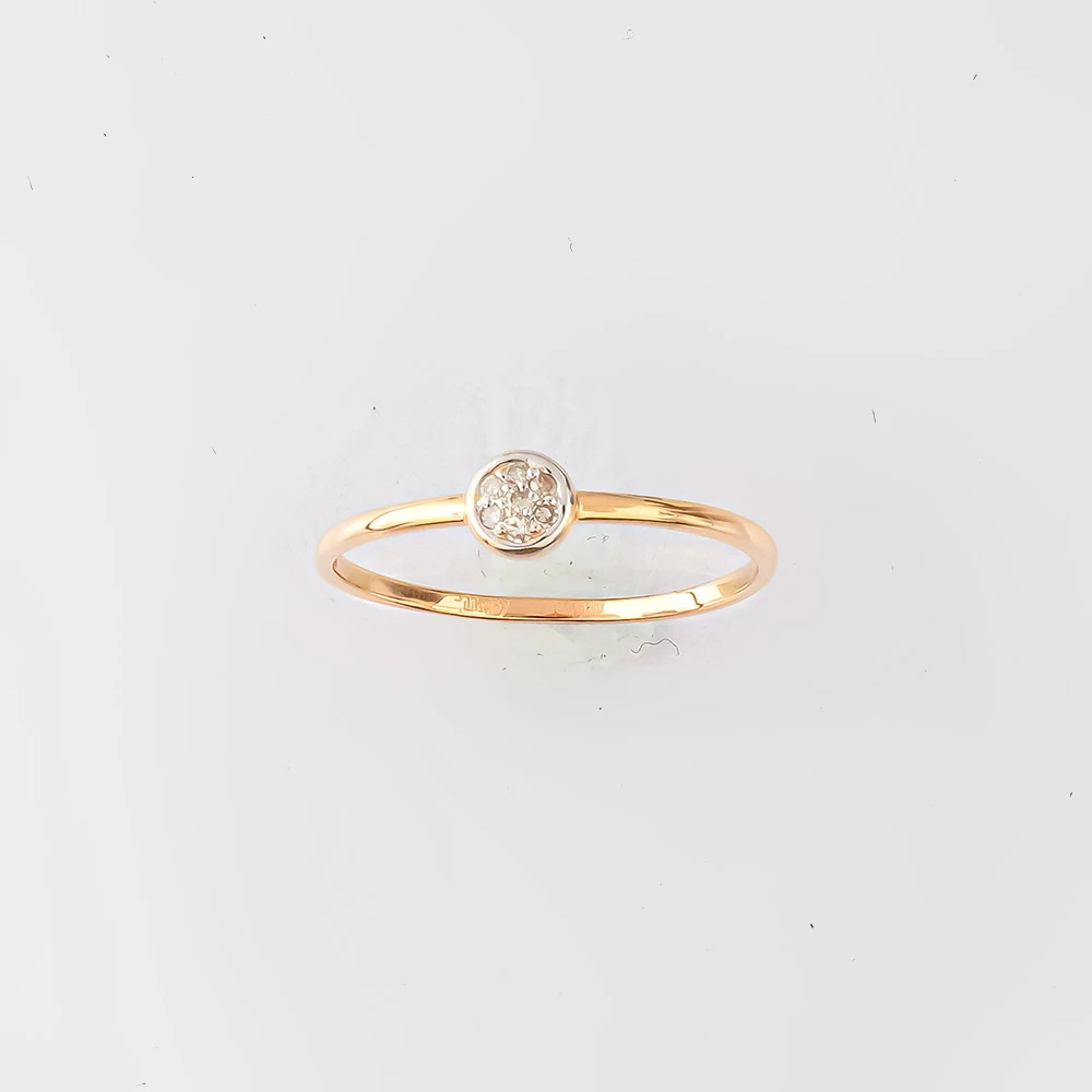 Кольцо с бриллиантом из красного золота 585 пробы