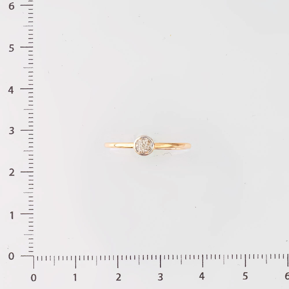 Кольцо с бриллиантом из красного золота 585 пробы