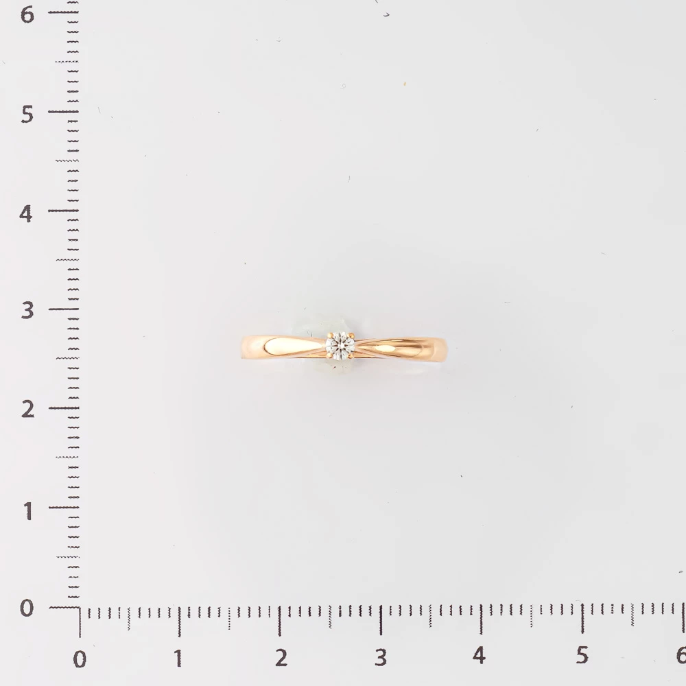 Кольцо с бриллиантом из красного золота 585 пробы