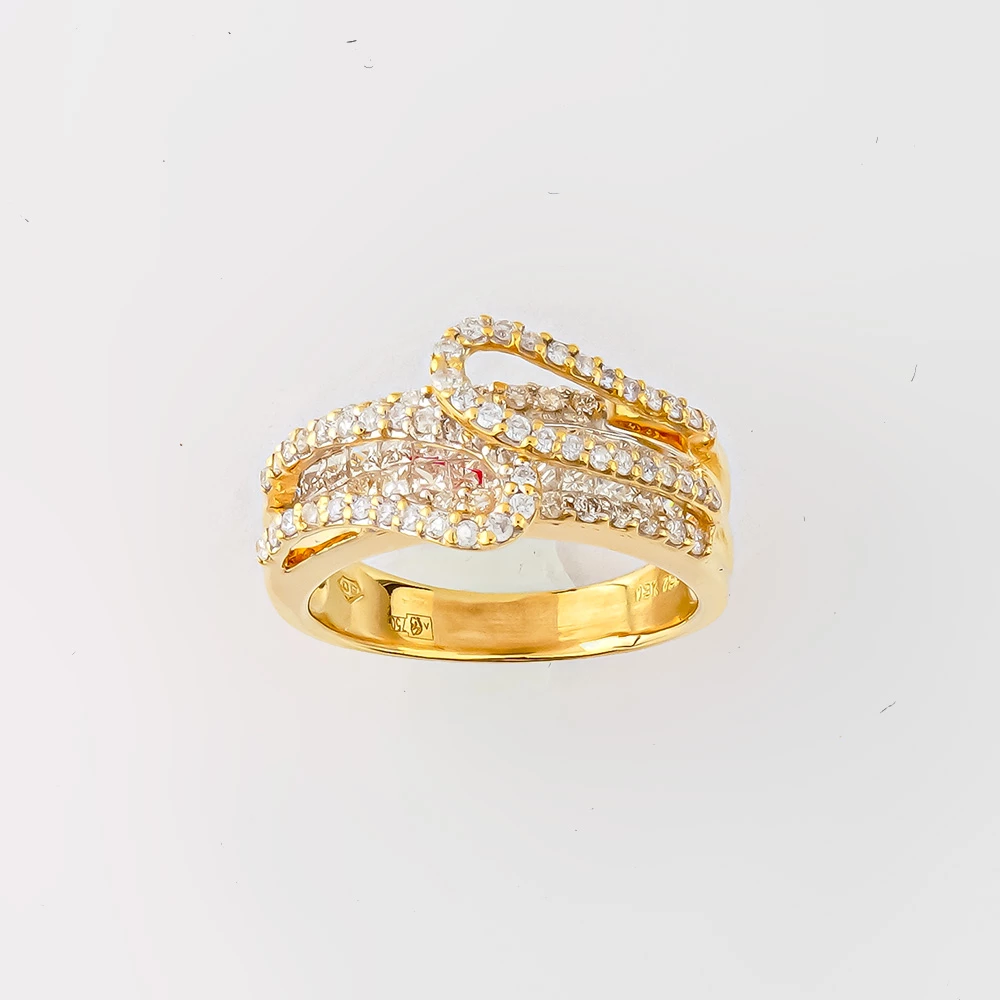 Кольцо с бриллиантом из желтого золота 750 пробы