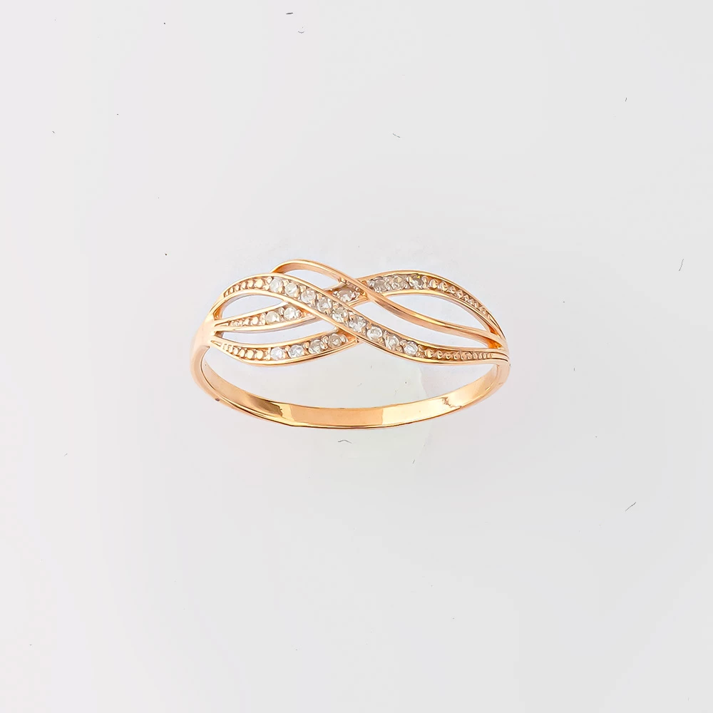 Кольцо с бриллиантом из красного золота 585 пробы