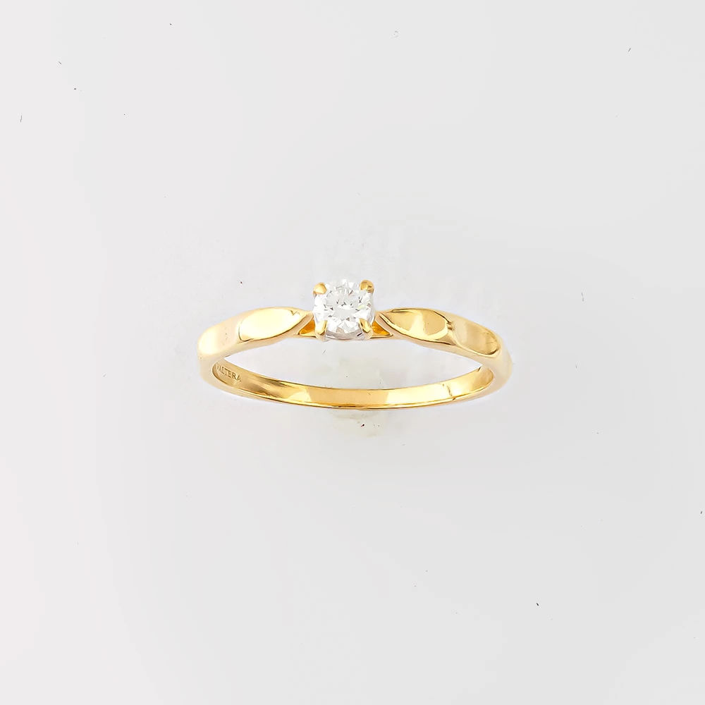 Кольцо с бриллиантом из желтого золота 585 пробы