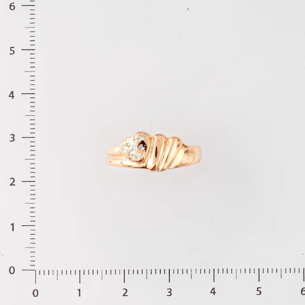 Кольцо с бриллиантом из красного золота 585 пробы