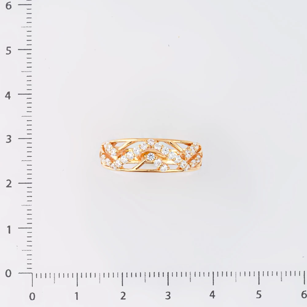 Кольцо с фианитом из красного золота 585 пробы Кольцо с фианитом из красного золота 585 пробы