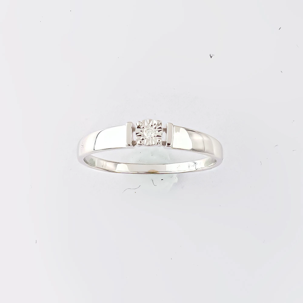 Кольцо с бриллиантом из белого золота 585 пробы