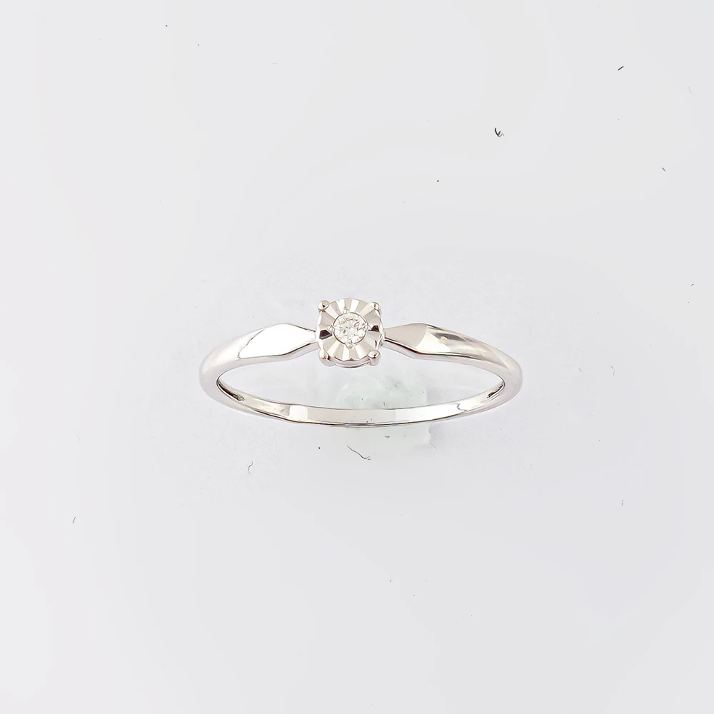 Кольцо с бриллиантом из белого золота 585 пробы