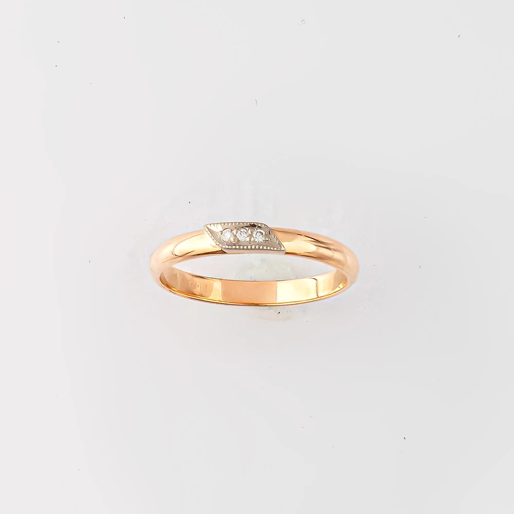 Кольцо с бриллиантом из красного золота 585 пробы