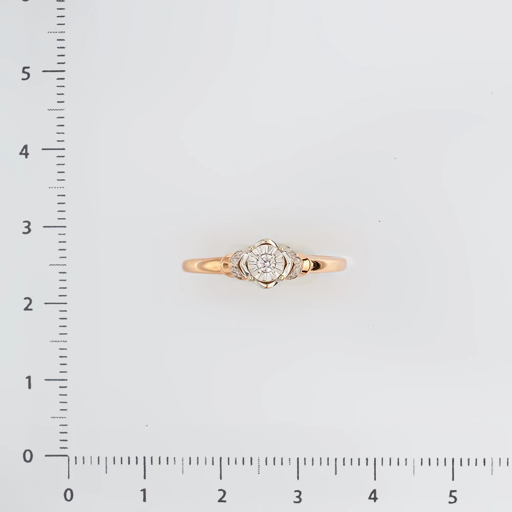 Кольцо с бриллиантом из красного золота 585 пробы