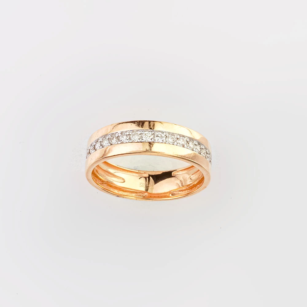 Кольцо с бриллиантом из красного золота 585 пробы