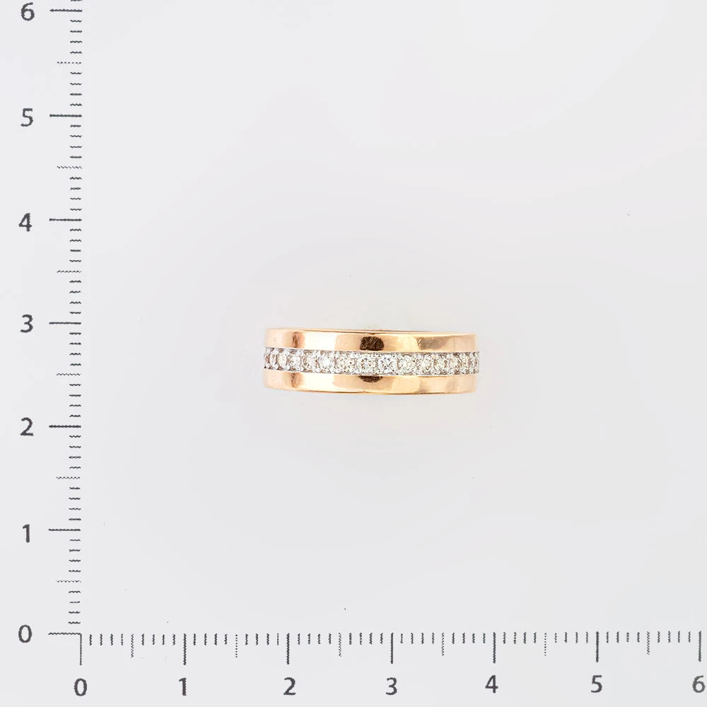 Кольцо с бриллиантом из красного золота 585 пробы