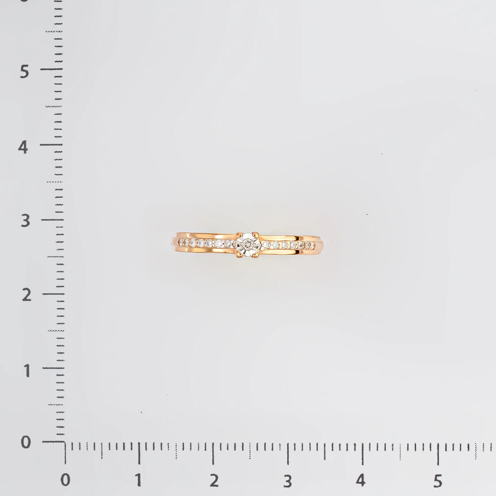 Кольцо с бриллиантом из красного золота 585 пробы