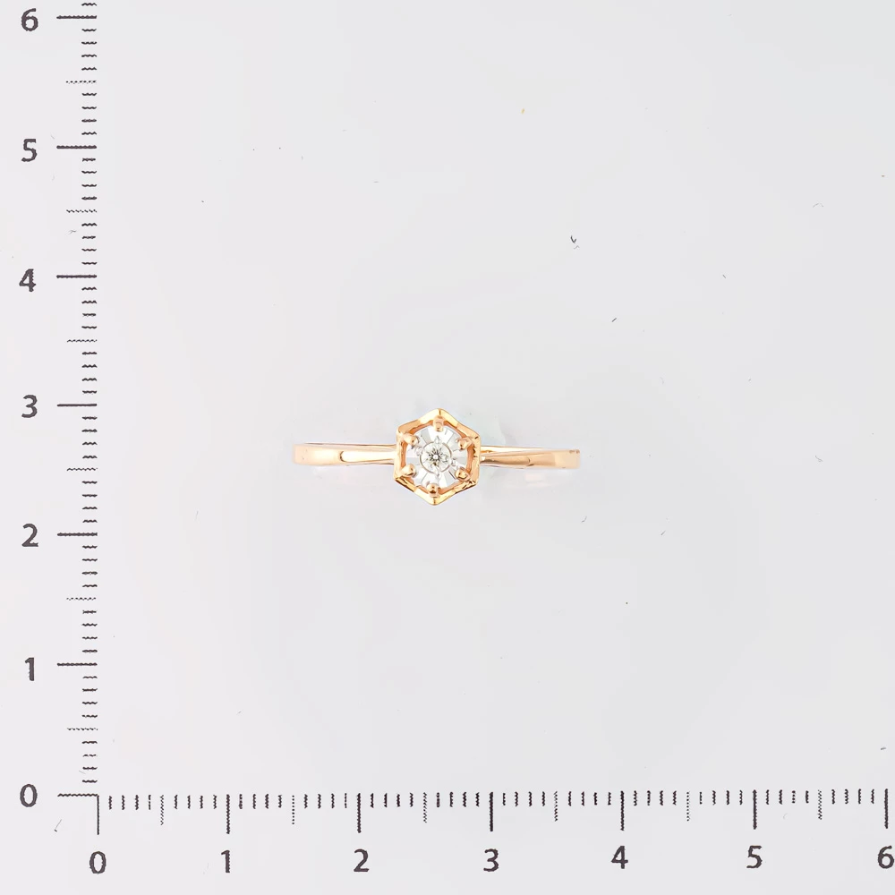 Кольцо с бриллиантом из красного золота 585 пробы