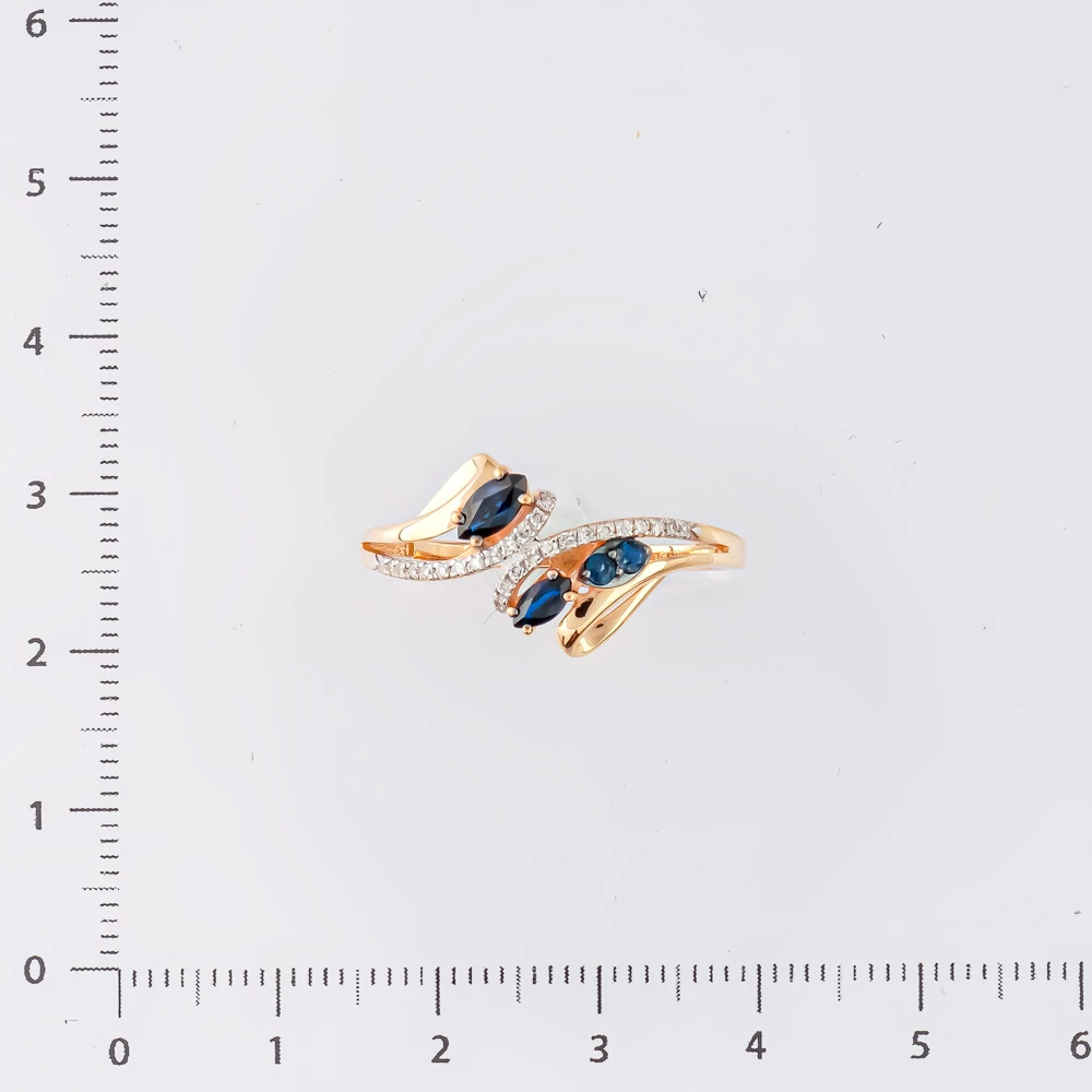 Кольцо с сапфиром из красного золота 585 пробы