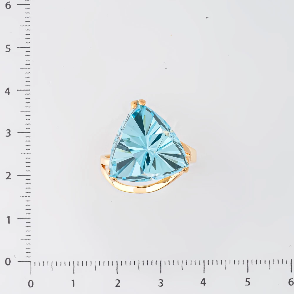 Кольцо с топазом из красного золота 585 пробы