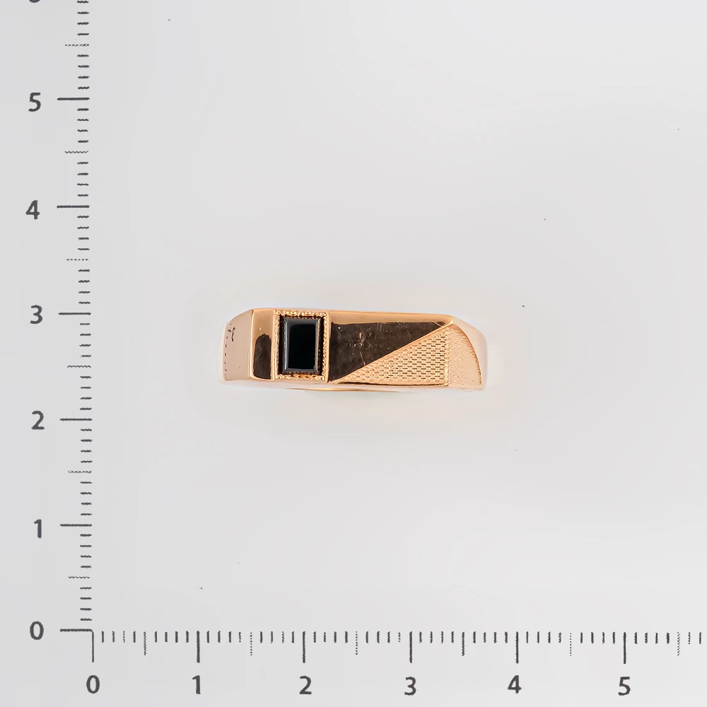 Кольцо с ониксом из красного золота 585 пробы