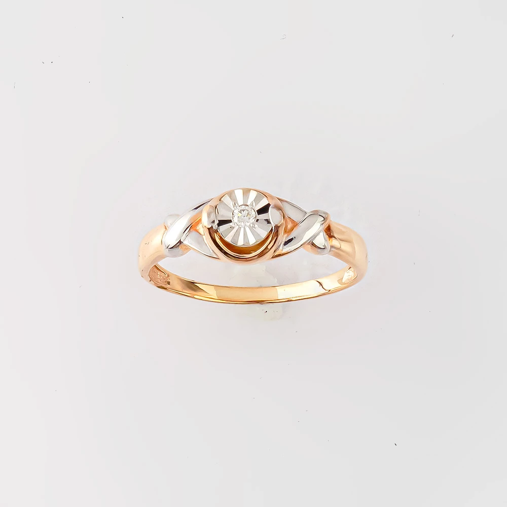 Кольцо с бриллиантом из красного золота 375 пробы