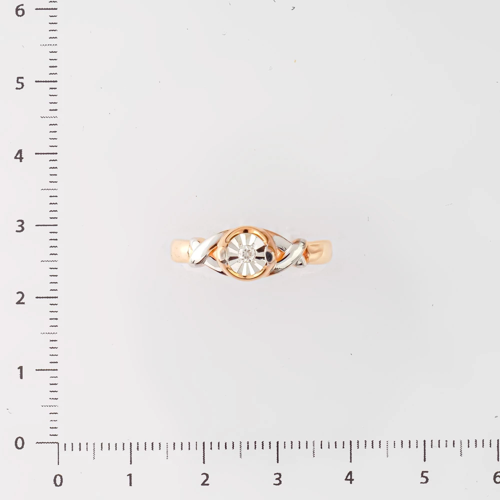 Кольцо с бриллиантом из красного золота 375 пробы